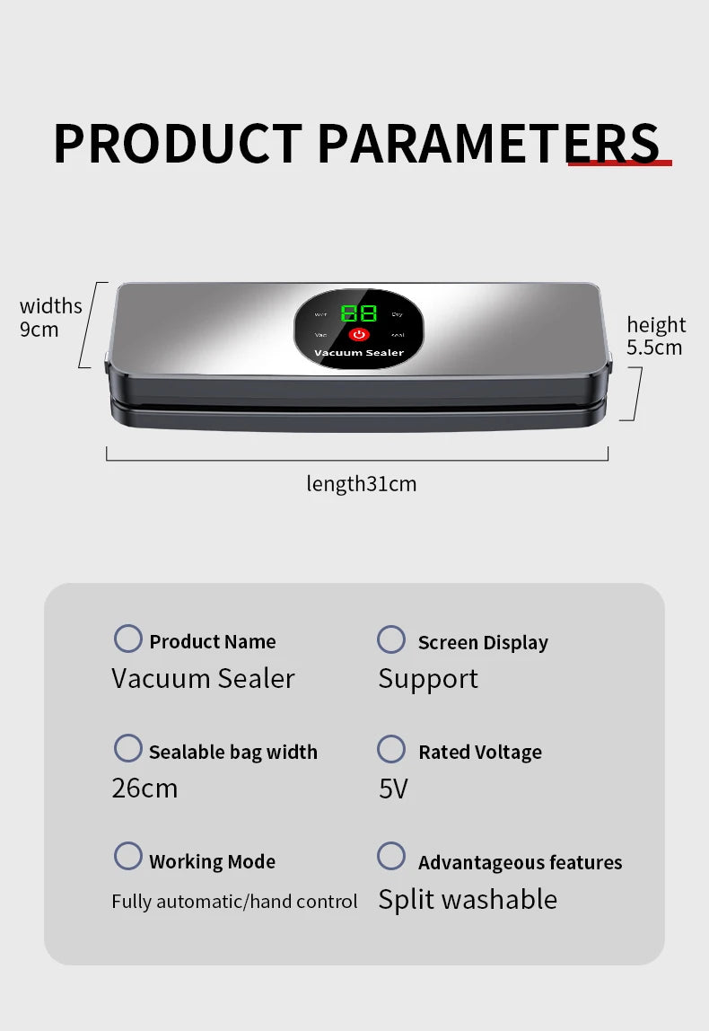SealPro C718 Rechargeable Wireless Vacuum Sealer with Countdown Display