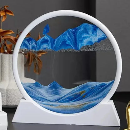 Serene Motion: Flowing Sand Art Sculpture for Tranquil Spaces