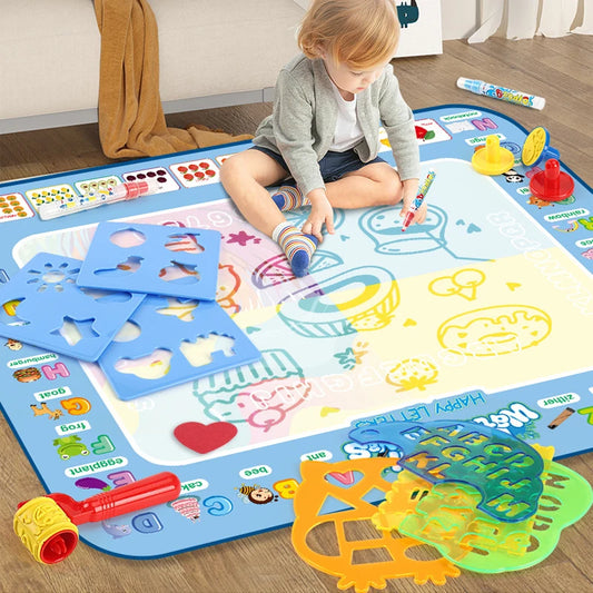 Magic Water Doodle Mat Set – Reusable 100x80cm Educational Drawing Board for Kids