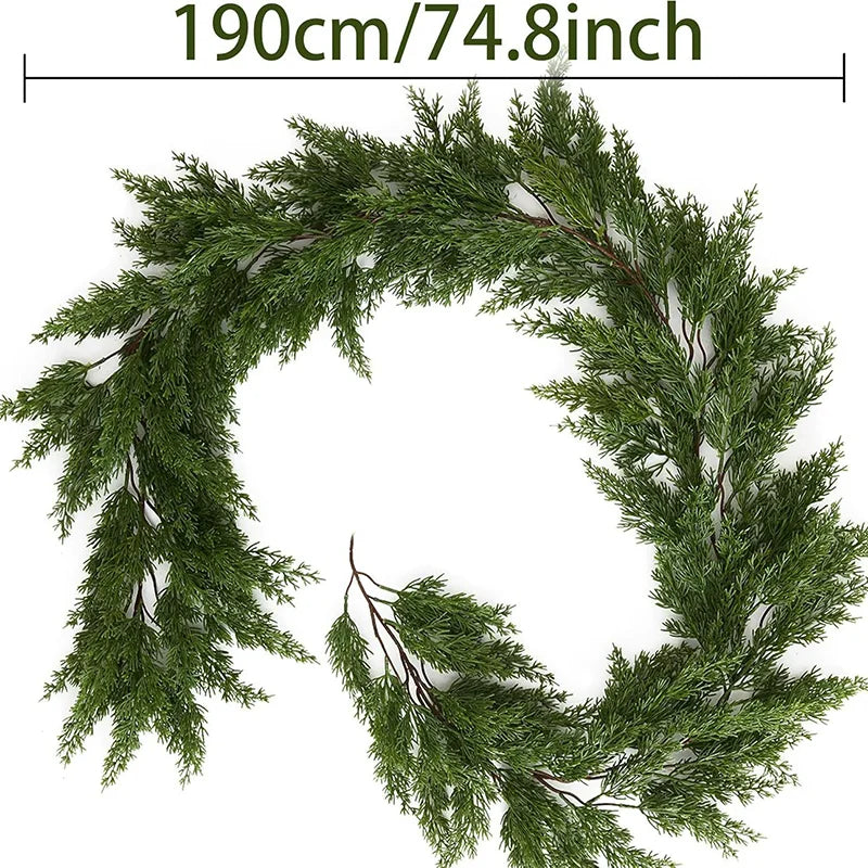 Real-Touch Norfolk Pine Christmas Garland – 6.2ft Natural Cypress Greenery Décor