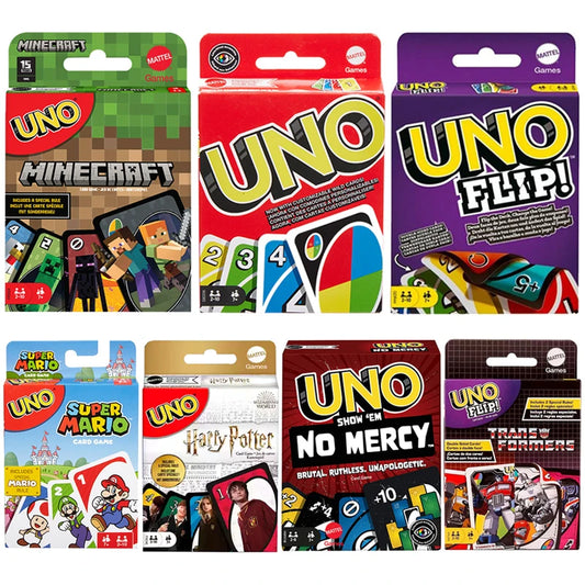 “Family Fun Card & Board Game Collection – UNO Flip, Harry Potter, No Mercy & Themed Party Games for Children”