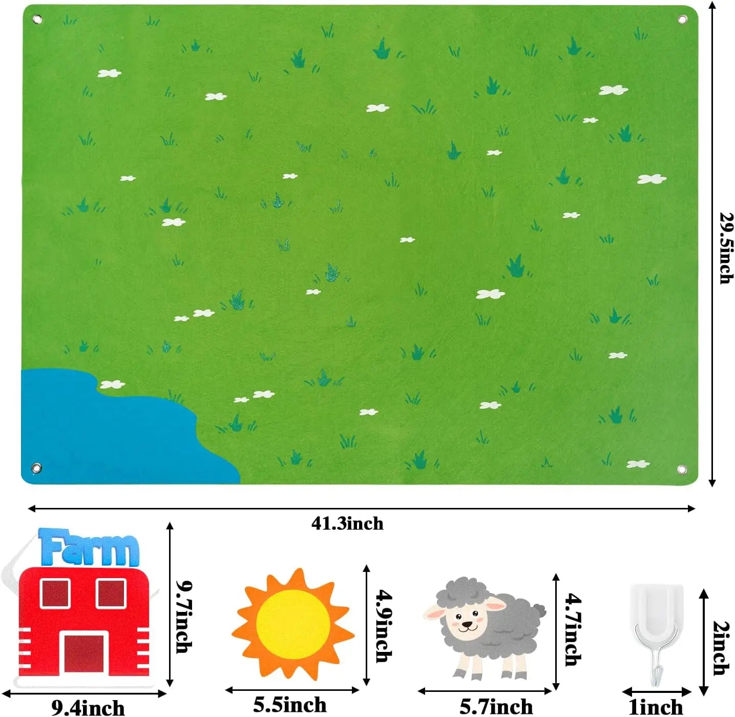 Kids’ Felt Farm Animals Wall Story Board – Early Learning Activity Set