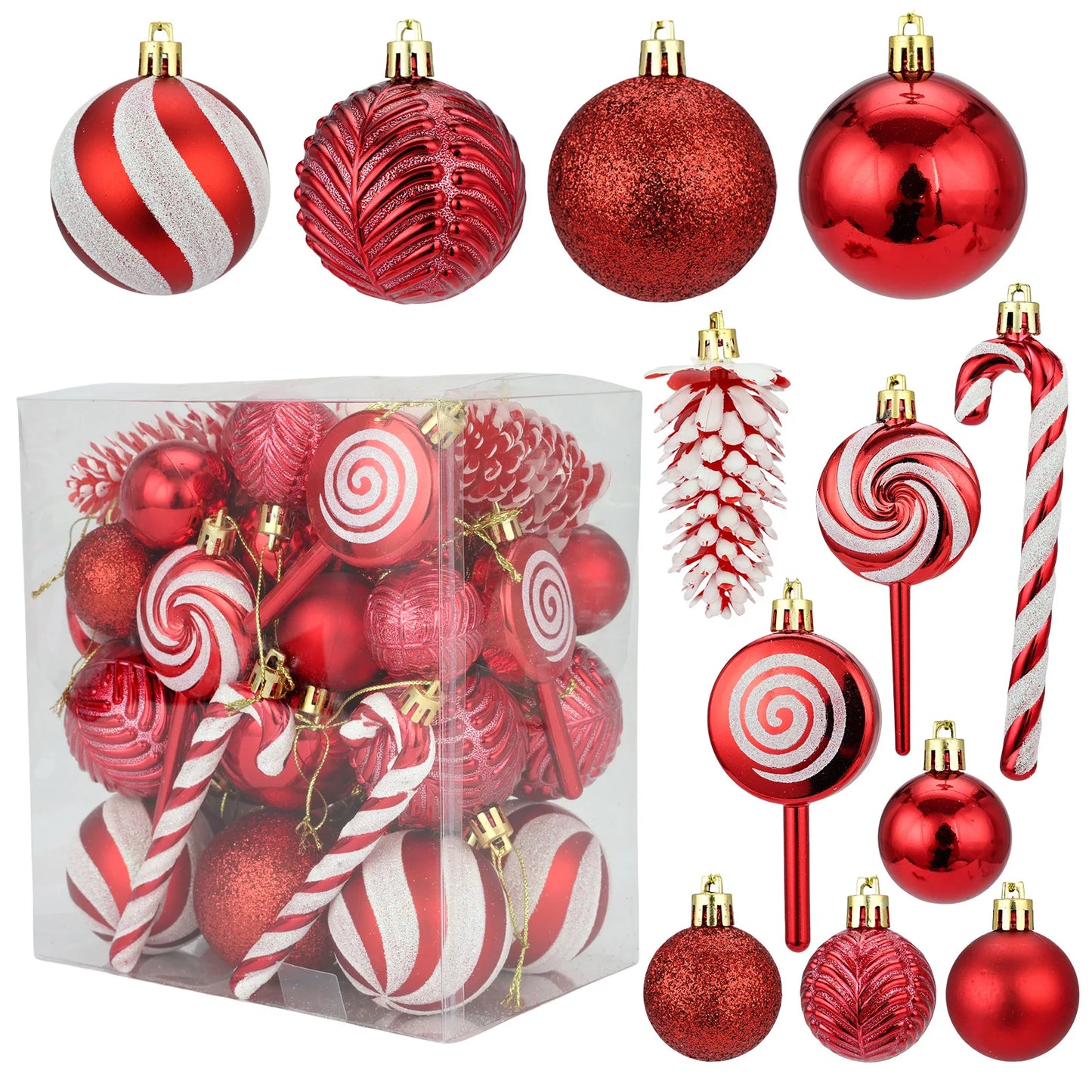 Festive Sparkle Christmas Baubles – Tree Decorations (29/36/40pcs)