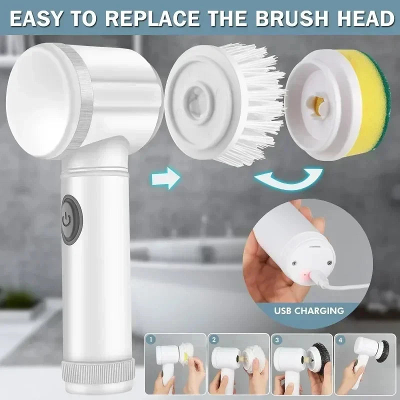 Mijia Bathroom Spin Scrubber – Versatile Electric Cleaning Brush with USB Charging