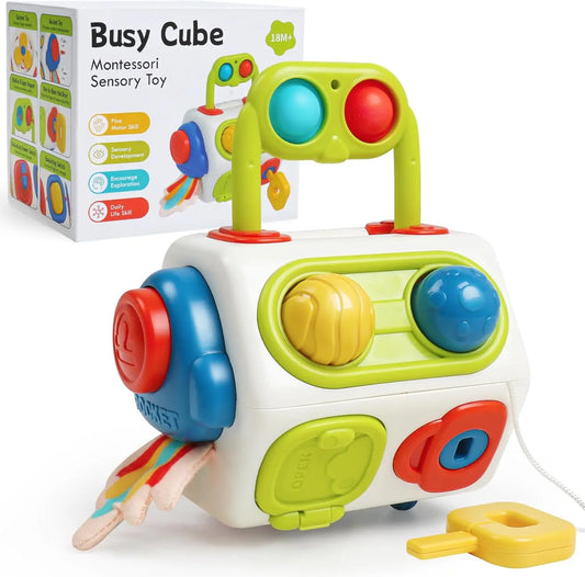Montessori Sensory Busy Cube – Early Learning  Toy