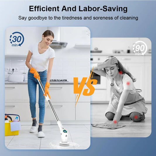 Multifunctional 8-in-1 Rotating Electric Cleaning Scrubber for Household Use