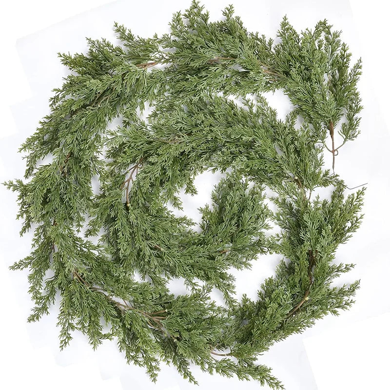 Real-Touch Norfolk Pine Christmas Garland – 6.2ft Natural Cypress Greenery Décor
