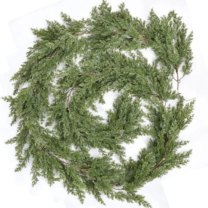 Real-Touch Norfolk Pine Christmas Garland – 6.2ft Natural Cypress Greenery Décor