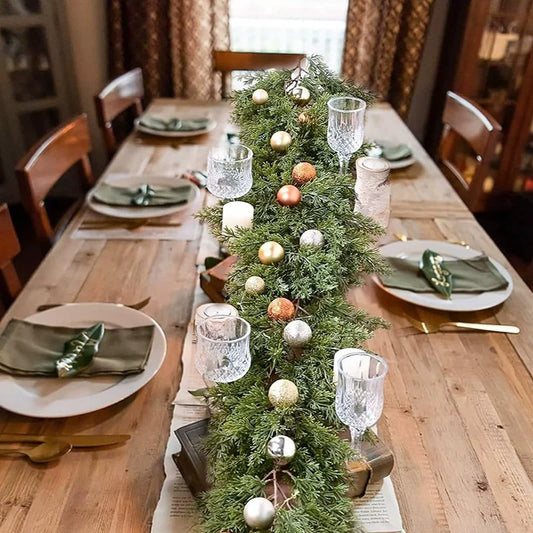 Real-Touch Norfolk Pine Christmas Garland – 6.2ft Natural Cypress Greenery Décor