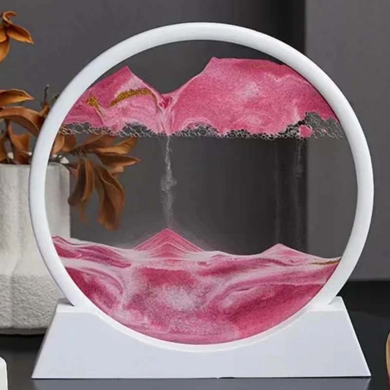 Serene Motion: Flowing Sand Art Sculpture for Tranquil Spaces