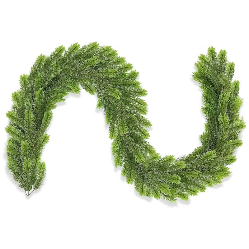 Real-Touch Norfolk Pine Christmas Garland – 6.2ft Natural Cypress Greenery Décor