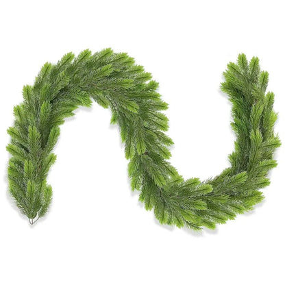 Real-Touch Norfolk Pine Christmas Garland – 6.2ft Natural Cypress Greenery Décor
