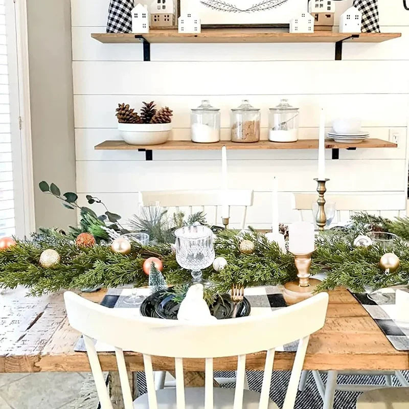 Real-Touch Norfolk Pine Christmas Garland – 6.2ft Natural Cypress Greenery Décor