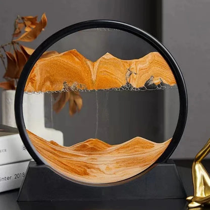 Serene Motion: Flowing Sand Art Sculpture for Tranquil Spaces